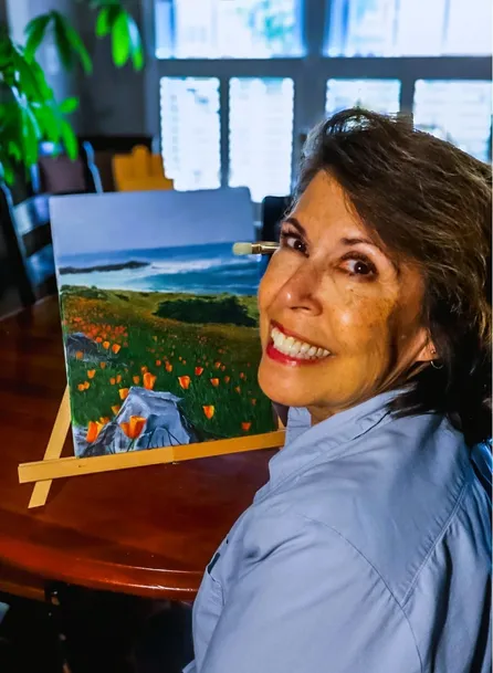 Me working on a painting